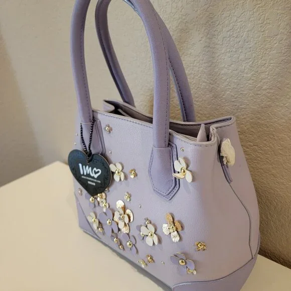 Imoshion USA Lavender Floral Satchel Bag | Vegan Leather | NWT - Picture 1 of 15